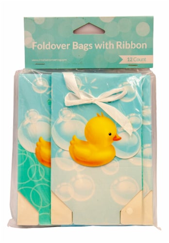 Creative Converting Bubble Bath Foldover Bags with Ribbon Perspective: front
