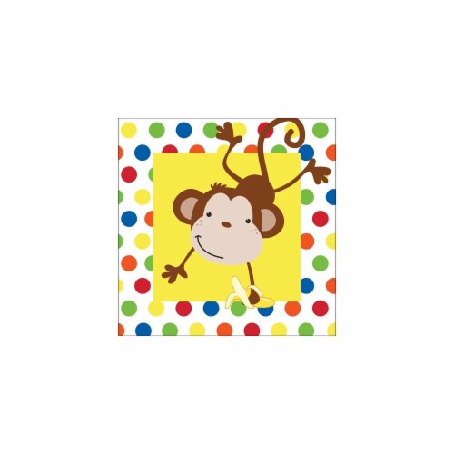 Creative Converting 663439 Fun Monkey Lunch Napkins 2-Ply - Case of 192 Perspective: front