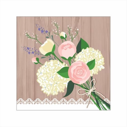 Creative Converting 658706 Rustic Wedding - Beverage Napkins - Case of 192 Perspective: front