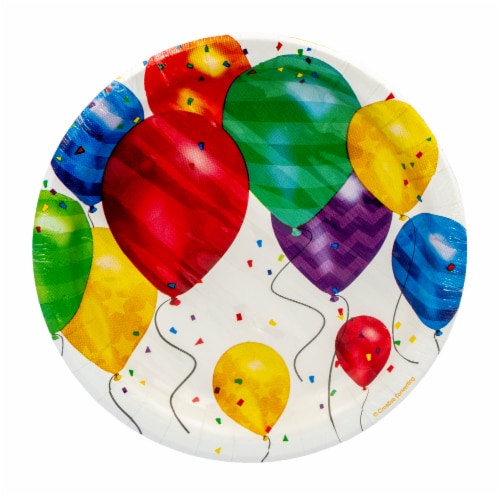 Creative Converting Balloon Blast Lunch Plate Perspective: front