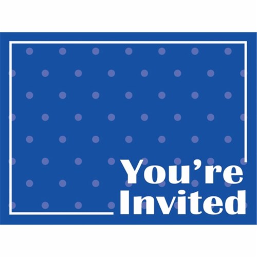 Creative Converting Celebrations You're Invited Cards - Cobalt Blue Perspective: front