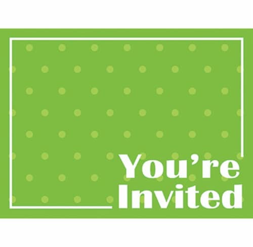 Creative Converting Celebrations Fresh Lime You're Invited Cards Perspective: front