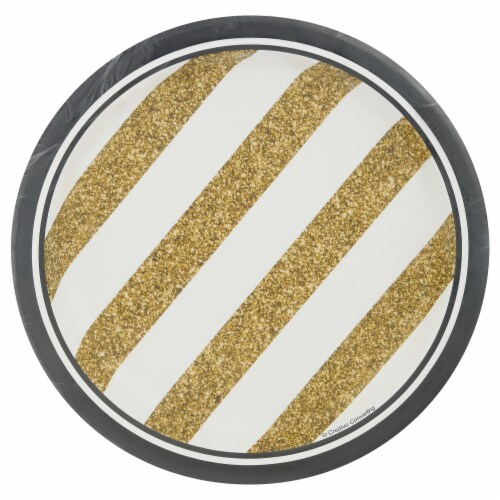 Party Creations Luncheon Plate Pack - Black Gold Perspective: front