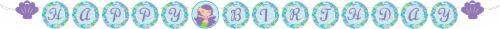 Creative Converting Mermaid Friends Happy Birthday Banner Perspective: front