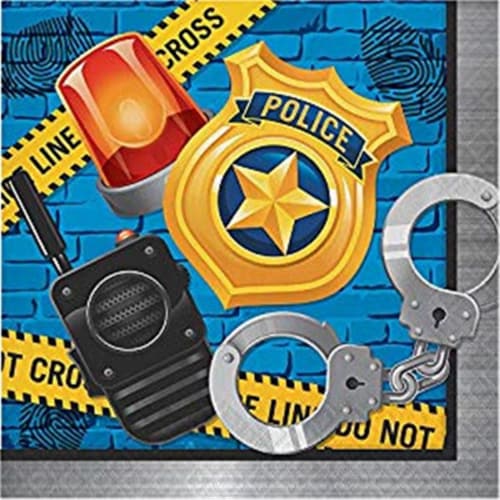 Creative Converting 300930 Police Party Lunch Napkin - 16 Piece Perspective: front