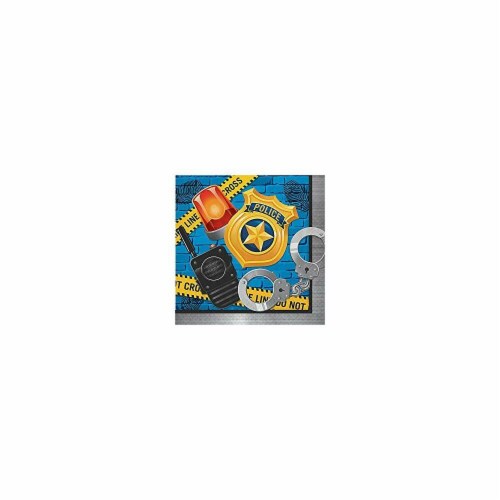 Creative Converting 300931 Police Party Happy Birthday Lunch Napkin - 16 Piece Perspective: front