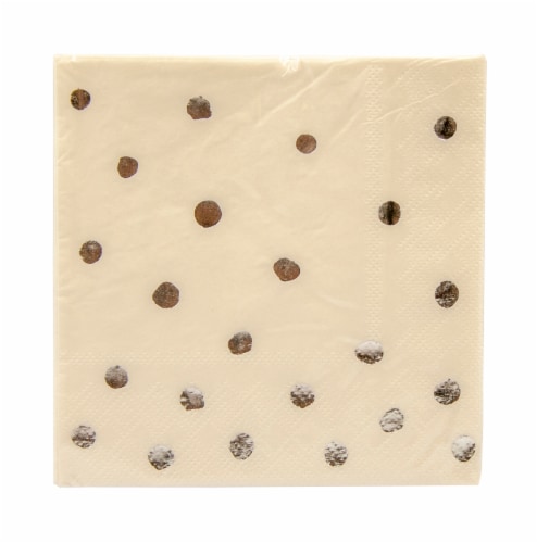 Creative Converting Foil Stamp Beverage Napkins - White / Silver Perspective: front