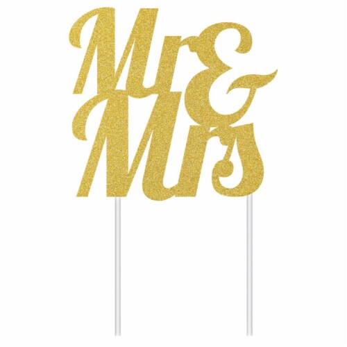 creative converting 335052 gold glitter mr mrs cake topper 1 king soopers