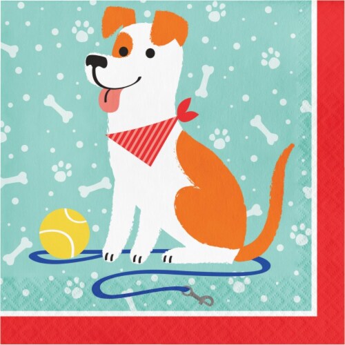 Creative Converting 336046 Dog Party Napkins, 16 Count Perspective: front