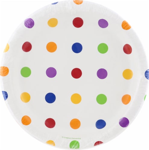 Creative Converting Dots & Stripes Lunch Plates Perspective: front