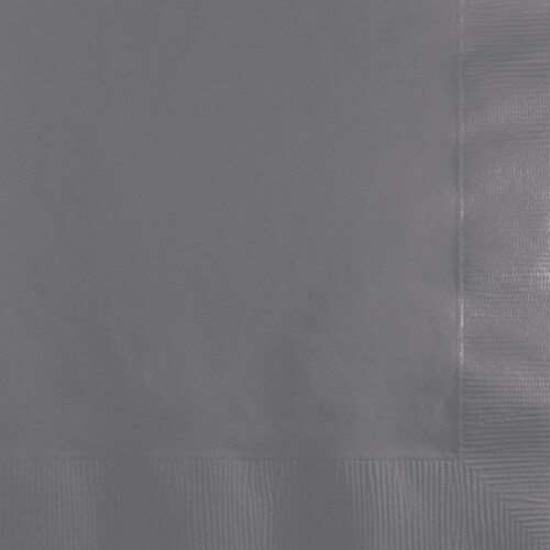 Creative Converting 339642 Glamour Gray 2 Ply Beverage Napkins, 50 Count Perspective: front