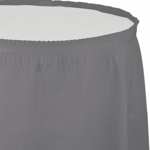Creative Converting 339643 Glamour Gray Table Skirt Perspective: front