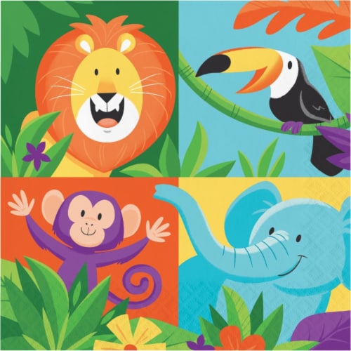 Creative Converting 339767 Jungle Safari Napkins, 16 Count Perspective: front