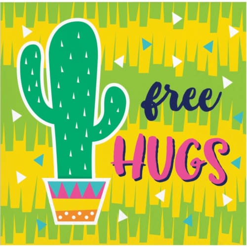 Creative Converting 339789 Fiesta Fun Cactus Beverage Napkins, 16 Count Perspective: front