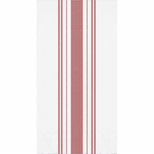 Creative Converting 339884 Red Ticking Stripe Dinner Napkins, 16 Count Perspective: front