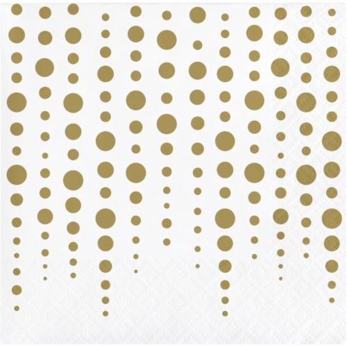 Creative Converting 339902 Gold 50th Anniversary Beverage Napkins, 16 Count Perspective: front