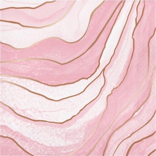 Creative Converting 340160 Rose All Day Geode Napkins, 16 Count Perspective: front