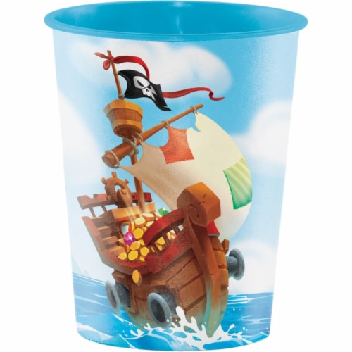 Creative Converting 340204 Treasure Island Pirate 16 oz Plastic Cup Perspective: front