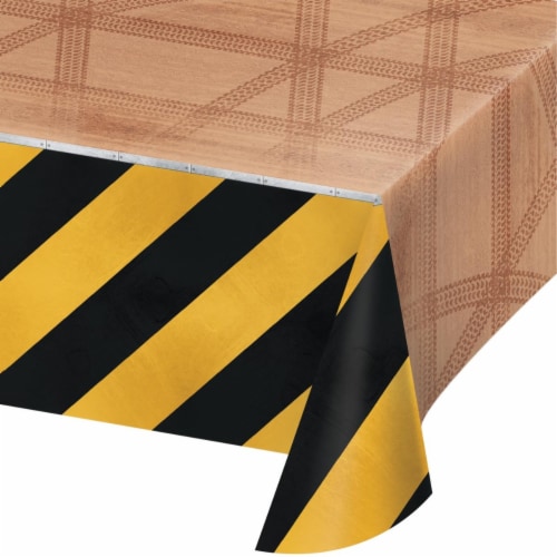 Creative Converting 340210 Big Dig Construction Plastic Tablecloth Perspective: front