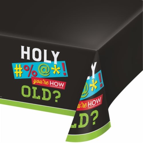 Creative Converting 340214 Old Age Humor Plastic Tablecloth, 54  x 102 , Perspective: front