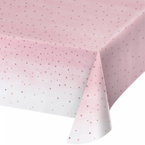 Creative Converting 340217 Rose All Day Plastic Tablecloth Perspective: front