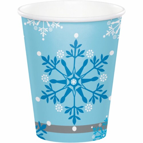 Creative Converting 343964 9 oz Snow Princess Paper Cup - 8 Count - Case of 12 Perspective: front