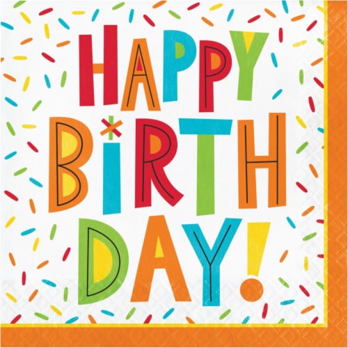 Creative Converting 344457 Birthday Fun Luncheon 2-Ply Tissue Napkins - 192 Count Perspective: front