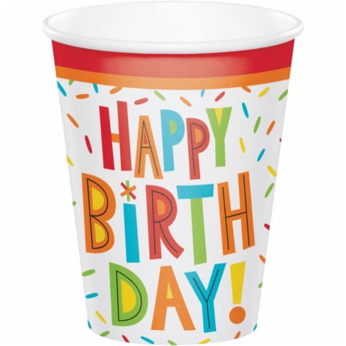 Creative Converting 344459 8 oz Birthday Fun Cup - 96 Count Perspective: front