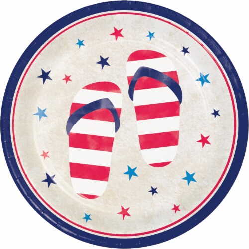 Creative Converting Patriotic Pattern Paper Plate - 8 Pack Perspective: front