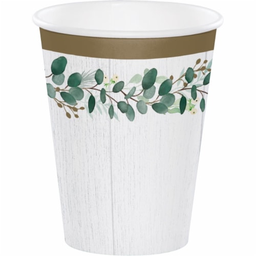 Creative Converting 346149 12 oz Eucalyptus Cups - 96 Count Perspective: front