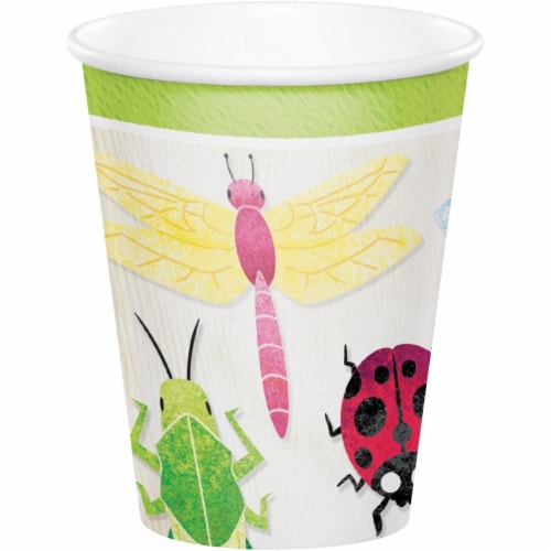 Creative Converting 346240 9 oz Birthday Bugs Cups - 96 Count Perspective: front