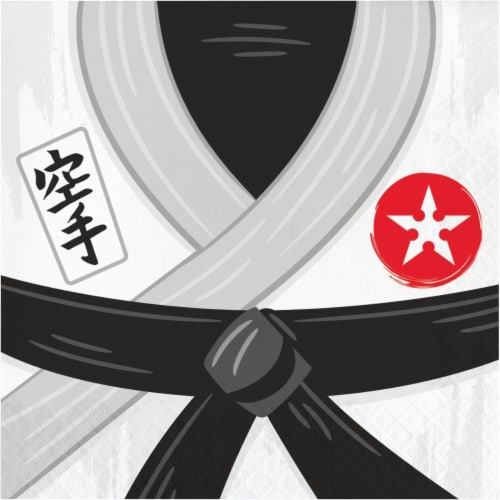 Creative Converting 346243 6.5 x 6.5 in. Karate Party Luncheon 1 by 4 Fold 2-Ply Tissue Napki Perspective: front