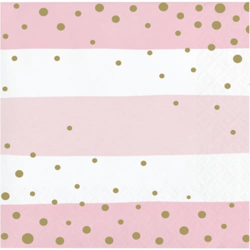 Creative Converting 346288 5 x 5 in. Celebration Beverage 1 by 4 Fold 2-Ply Tissue Napkins, P Perspective: front
