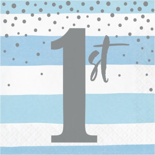 Creative Converting 346300 6.5 x 6.5 in. Celebration 1st Birthday Luncheon 1 by 4 Fold 2-Ply Perspective: front