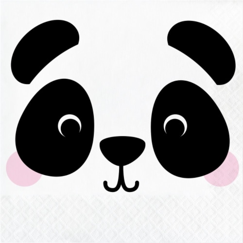 Creative Converting 346303 6.5 x 6.5 in. Panda Luncheon 1 by 4 Fold 2-Ply Tissue Napkins - 19 Perspective: front