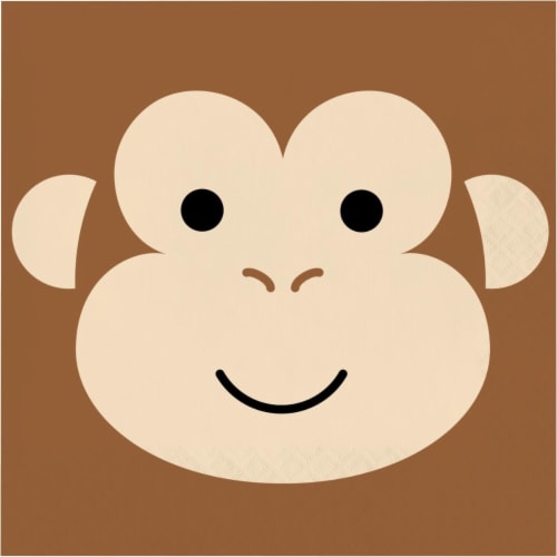 Creative Converting 346305 6.5 x 6.5 in. Monkey Luncheon 1 by 4 Fold 2-Ply Tissue Napkins - 1 Perspective: front