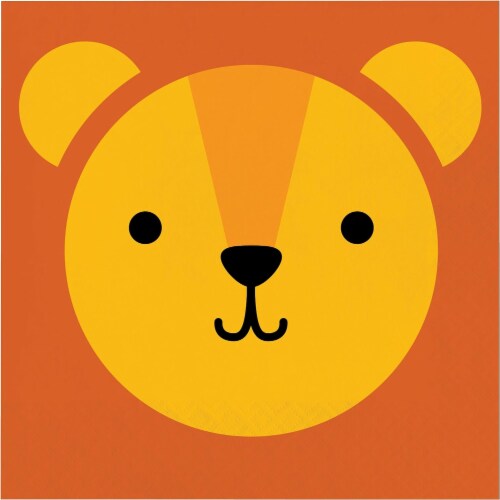 Creative Converting 346308 6.5 x 6.5 in. Lion Luncheon 1 by 4 Fold 2-Ply Tissue Napkins - 192 Perspective: front