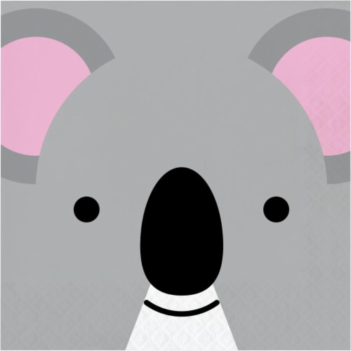 Creative Converting 346314 6.5 x 6.5 in. Koala Luncheon 1 by 4 Fold 2-Ply Tissue Napkins - 19 Perspective: front