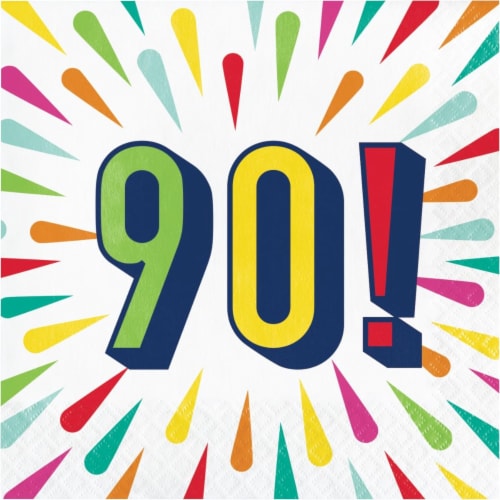 Creative Converting 346340 6.5 x 6.5 in. Birthday Burst 90 Luncheon 1 by 4 Fold 2-Ply Tissue Perspective: front