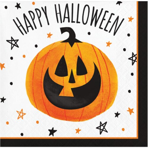 Creative Converting Partyin’ Pumpkin Napkins Perspective: front