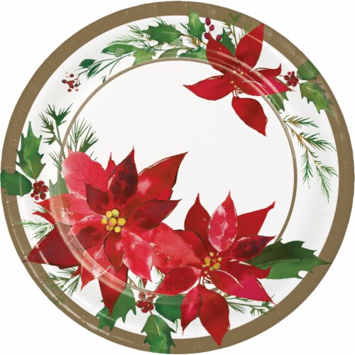 Creative Converting Perfect Poinsettia Plate Perspective: front