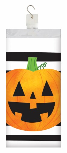 Creative Converting Chic Pumpkins Tablecloth Perspective: front