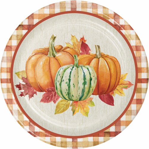 Creative Converting Harvest Turkey Plates Perspective: front