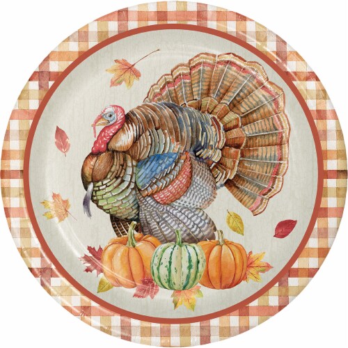 Creative Converting Harvest Turkey Plates Perspective: front