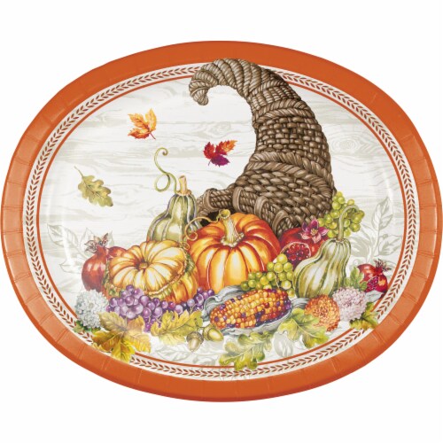 Creative Converting Plentiful Cornucopia Oval Platters Perspective: front