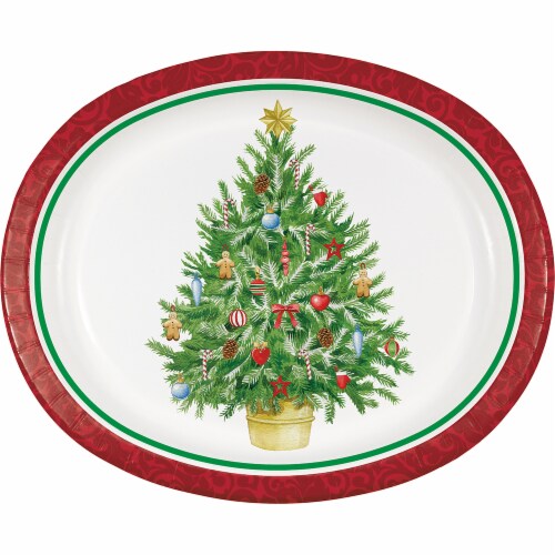 Oval christmas paper plates online