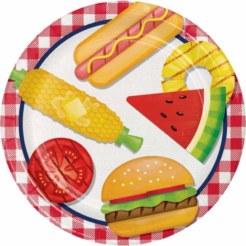 Creative Converting Summer Tastes 7-Inch Paper Plates Perspective: front