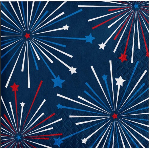 Creative Converting Land of Liberty 2-Ply Paper Cocktail Napkins - 16 Pack Perspective: front