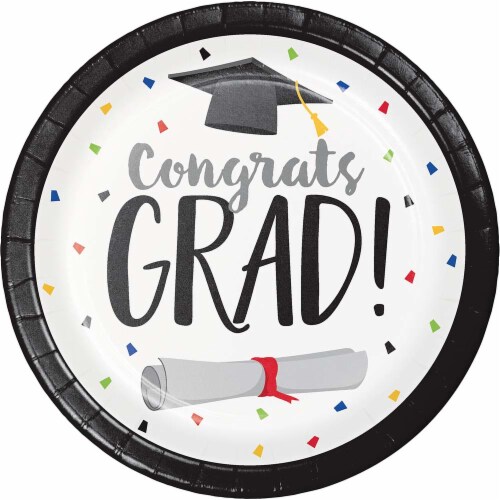 Creative Converting Graduation Fun Paper Plates - 8 Pack Perspective: front