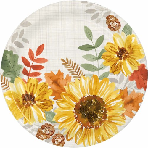 Creative Converting Fall Foliage Disposable Dinner Plates 8 Pack, 9